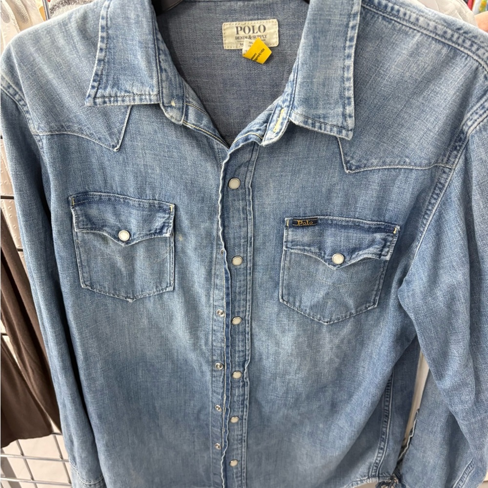 Polo Ralph Lauren Denim & Supply Pearl Snap Button Up Shirt Western Women's S